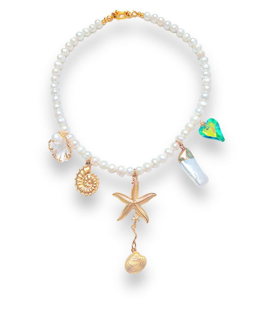 Charms pearl necklace